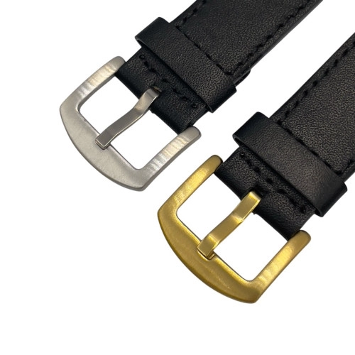 26 mm Spor S Düz Siyah Deri Saat Kordonu